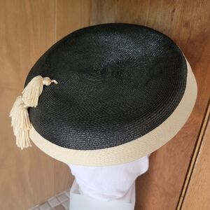Vintage Black and Cream Women's Hat